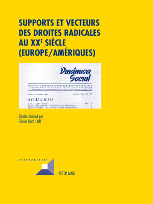 cover image of Supports et vecteurs des droites radicales au XX e  siècle (Europe/Amériques)